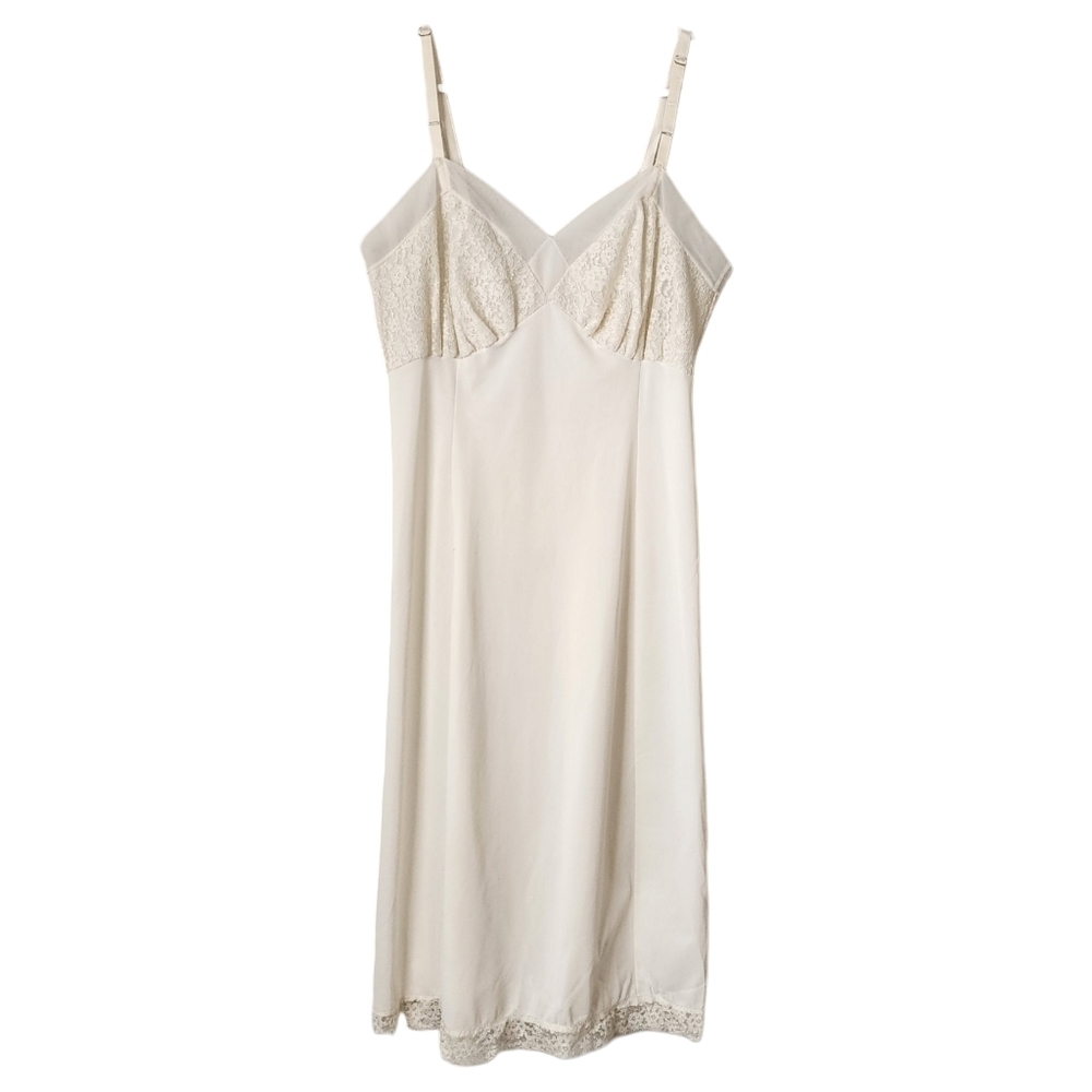 VINTAGE 60's slip dress in white‎ lace bust